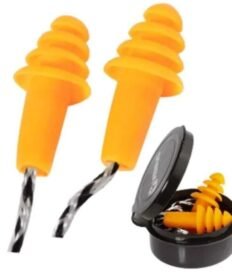 Venus N-303 27dB PVC Orange Washable Re-usable Noise Attenuation Earplugs Pack of 10